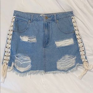 F21 Jean mini skirt